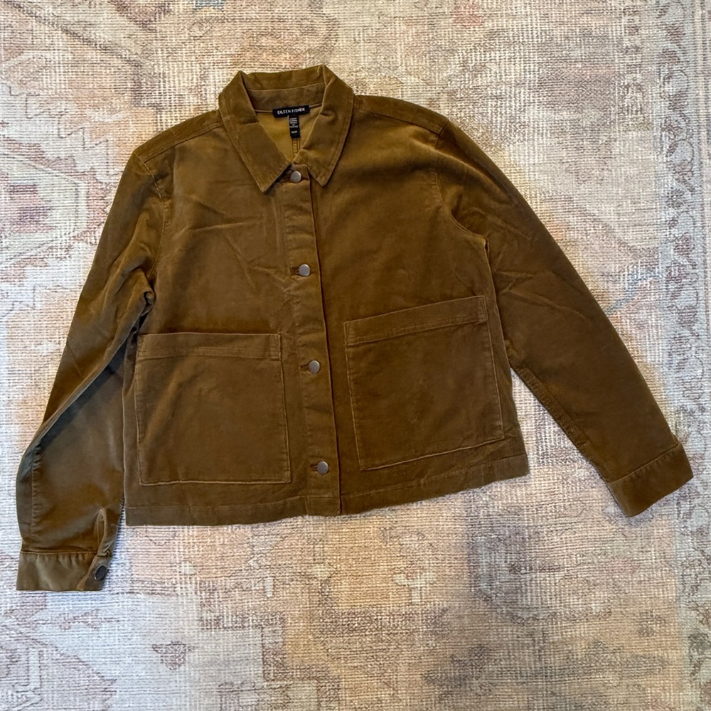 Eileen Fisher Women’s size XS Organic Cotton Stretch Corduroy Jacket- Olive